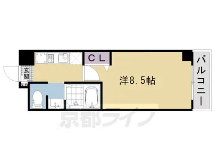 阪急電鉄京都線 西京極駅 徒歩11分 5階建 築9年(1K/5階)の間取り写真
