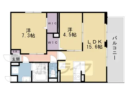 山陰本線 丹波口駅 徒歩6分 3階建 築2年(1SLDK/3階)の間取り写真