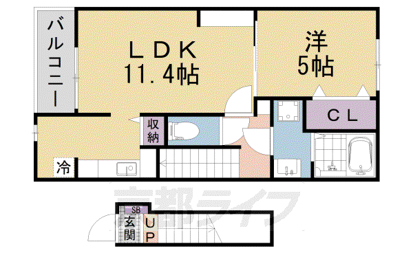 ラッフィナート(1LDK/1階)の間取り写真