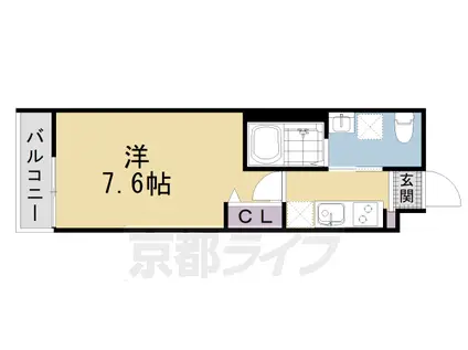 東海道本線 西大路駅 徒歩14分 5階建 築3年(1K/1階)の間取り写真