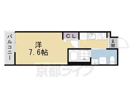 東海道本線 西大路駅 徒歩14分 5階建 築3年(1K/5階)の間取り写真