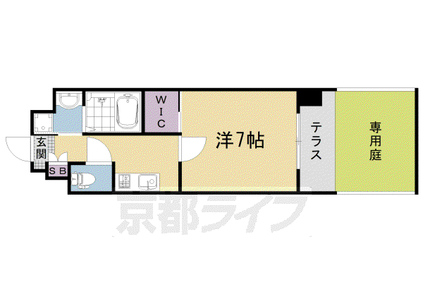 山陰本線 嵯峨嵐山駅 徒歩10分 5階建 築3年(1K/1階)の間取り写真