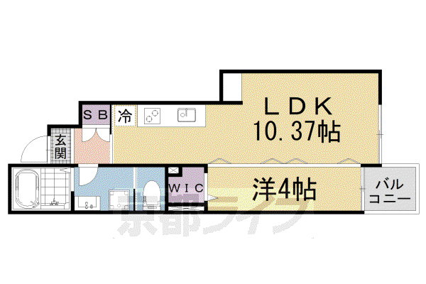 アルヴァ膳所(1LDK/1階)の間取り写真
