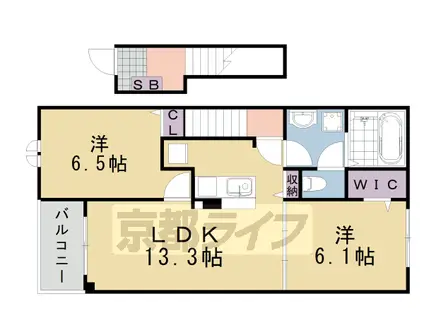 グランコートヌクイ(2LDK/2階)の間取り写真