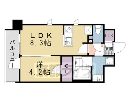 エステムコート京都ステーションⅡ(1LDK/7階)の間取り写真