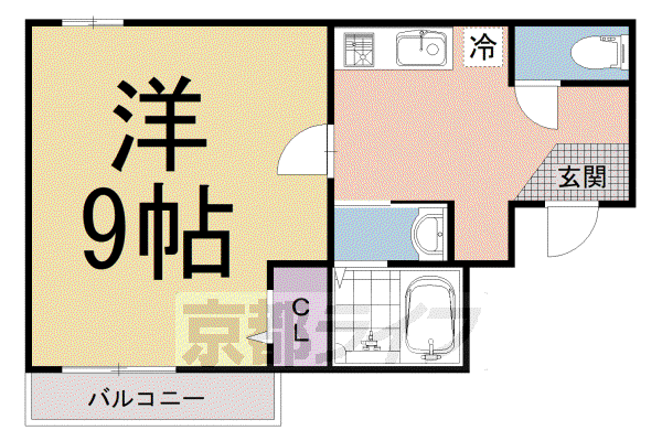アークリード石山寺(1K/1階)の間取り写真