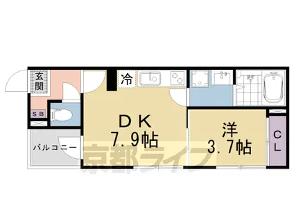 LECIEL3(1LDK/2階)の間取り写真