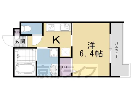 プライベートレジデンス東山七条(1K/3階)の間取り写真