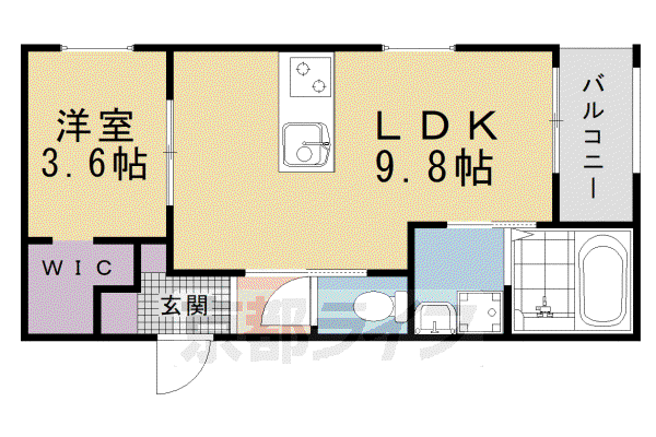 REGALEST丹波橋(1LDK/2階)の間取り写真