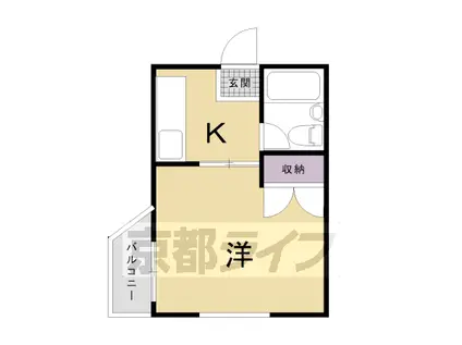 京都市烏丸線 丸太町駅(京都市営) 徒歩10分 5階建 築40年(1K/1階)の間取り写真
