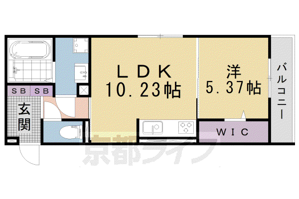カノン蓮池(1LDK/2階)の間取り写真