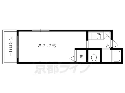 京阪電気鉄道鴨東線 神宮丸太町駅 徒歩4分 3階建 築30年(1K/1階)の間取り写真