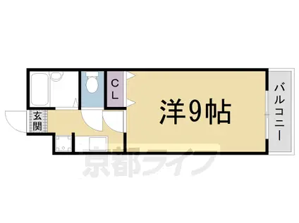 山陰本線 嵯峨嵐山駅 徒歩3分 3階建 築28年(1K/2階)の間取り写真