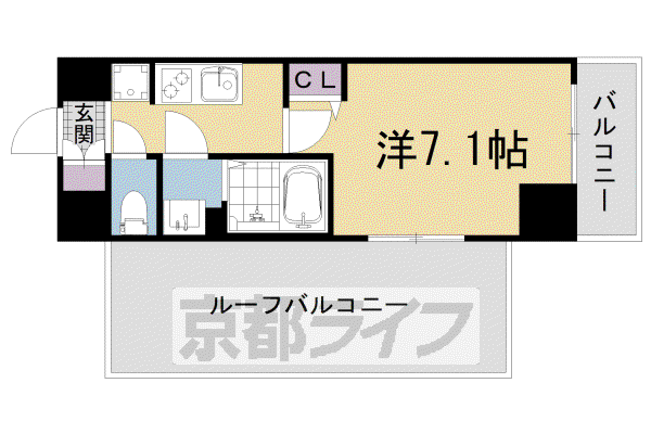 セオリー京都アビテD.C(1K/5階)の間取り写真