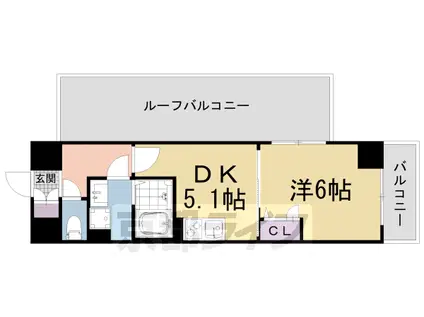 セオリー京都アビテD.C(1DK/5階)の間取り写真