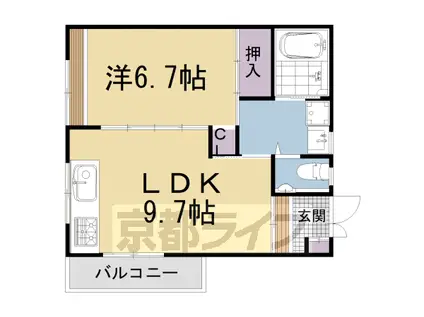 ヴェルメゾンプチ北白川(1LDK/2階)の間取り写真