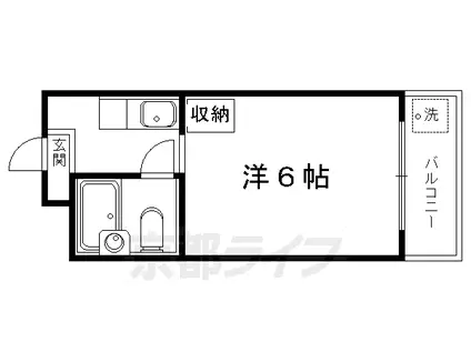 叡山電鉄 元田中駅 徒歩18分 4階建 築39年(1K/2階)の間取り写真