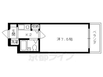 京都市烏丸線 今出川駅 徒歩9分 4階建 築38年(1K/2階)の間取り写真