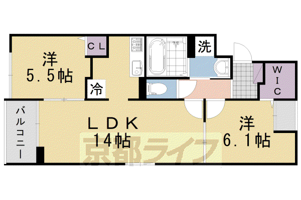 エスポワールⅤ(2LDK/2階)の間取り写真