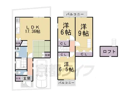 京阪電気鉄道京阪線 丹波橋駅 徒歩14分 2階建 築20年(3LDK)の間取り写真