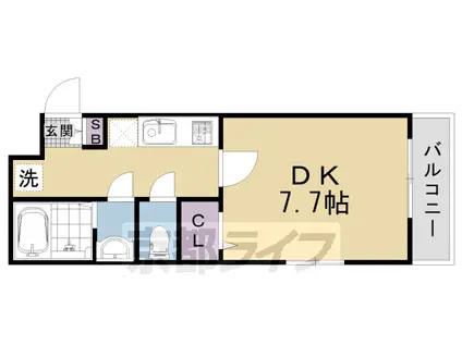 NEXT LIFE 太秦天神川Ⅱ(1K/3階)の間取り写真