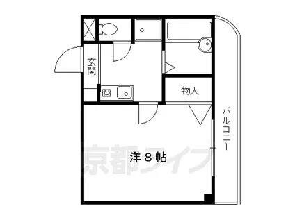 京都市烏丸線 北大路駅 徒歩8分 5階建 築30年(1K/2階)の間取り写真
