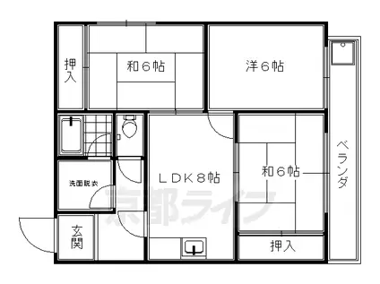 コンフォール北白川(3LDK/3階)の間取り写真
