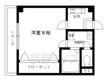サンパティーク北山(1K/1階)の間取り写真