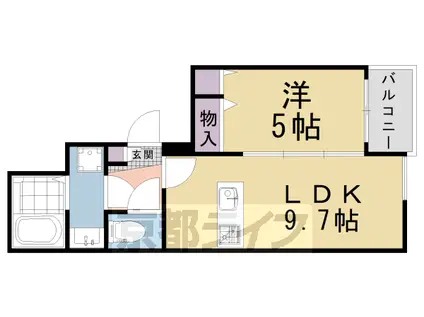 エルピーノ一乗寺(1LDK/3階)の間取り写真