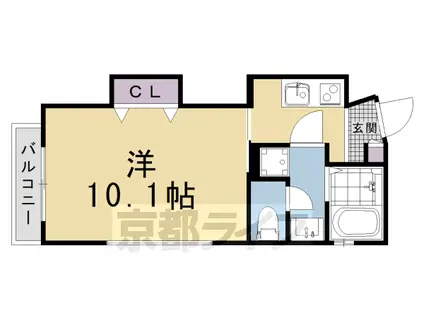 叡山電鉄 茶山・京都芸術大学駅 徒歩15分 5階建 築3年(1K/2階)の間取り写真