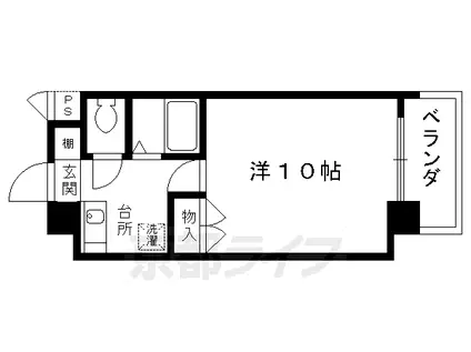 ラポール北白川(1K/5階)の間取り写真