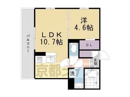阪急電鉄京都線 西向日駅 徒歩22分 3階建 築2年(1LDK/1階)の間取り写真