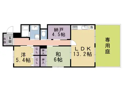 京都市烏丸線 丸太町駅(京都市営) 徒歩15分 4階建 築8年(2SLDK/1階)の間取り写真