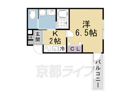 ALEGRIA大津(1K/1階)の間取り写真