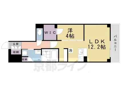 シャーメゾン京都御所西(1LDK/4階)の間取り写真