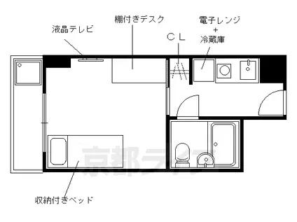 コスモリード京都今出川(1K/2階)の間取り写真