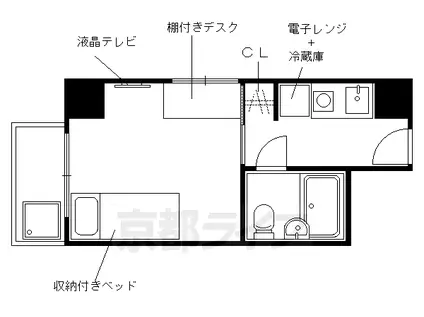 コスモリード京都今出川(1K/6階)の間取り写真