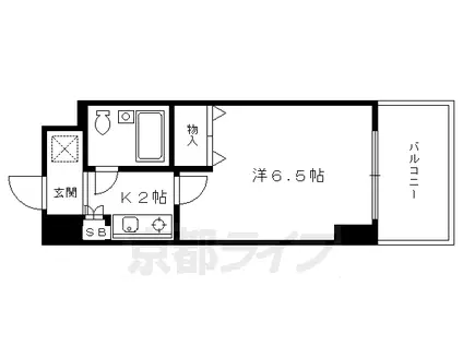 京都市烏丸線 今出川駅 徒歩12分 11階建 築37年(1K/8階)の間取り写真