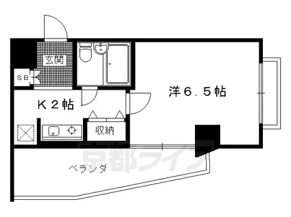 DETOM-1一条通(1K/10階)の間取り写真