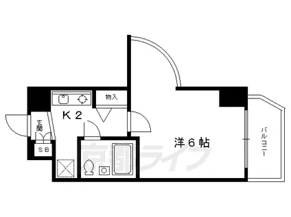京都市烏丸線 今出川駅 徒歩12分 11階建 築37年(1K/8階)の間取り写真