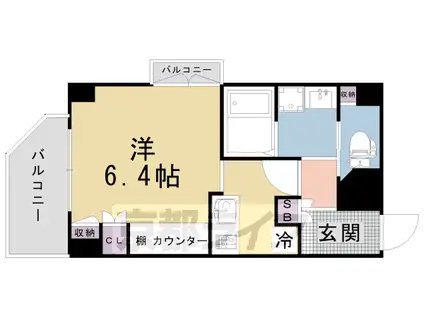 京都市烏丸線 今出川駅 徒歩12分 11階建 築38年(1K/7階)の間取り写真