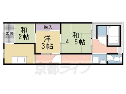 京都市烏丸線 北大路駅 徒歩13分 1階建 築66年(3K)の間取り写真