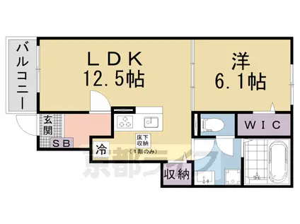 ベルカレント2(1LDK/1階)の間取り写真