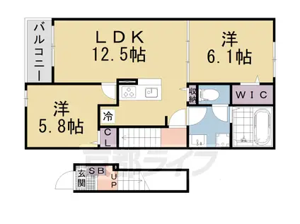 ベルカレント2(2LDK/2階)の間取り写真