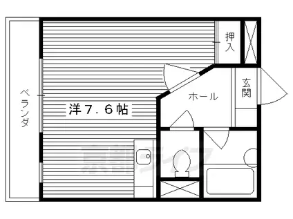 京阪電気鉄道京阪線 龍谷大前深草駅 徒歩2分 5階建 築32年(ワンルーム/2階)の間取り写真