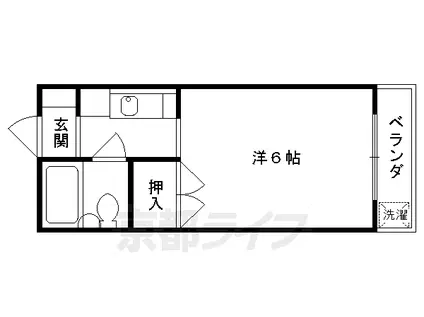 ワタルハイツ(1K/2階)の間取り写真
