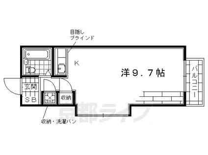 京阪電気鉄道京阪線 藤森駅 徒歩5分 3階建 築41年(1K/3階)の間取り写真