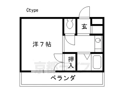 京阪電気鉄道京阪線 墨染駅 徒歩8分 3階建 築38年(1K/2階)の間取り写真