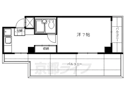 メルディアキューブ観月橋(1K/5階)の間取り写真