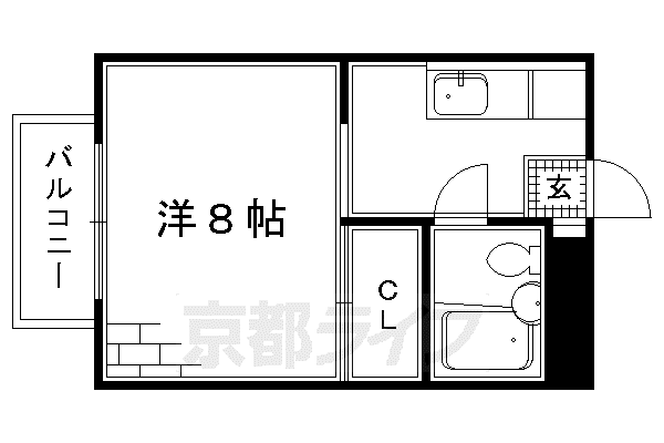 プレアール淀新町(1K/4階)の間取り写真